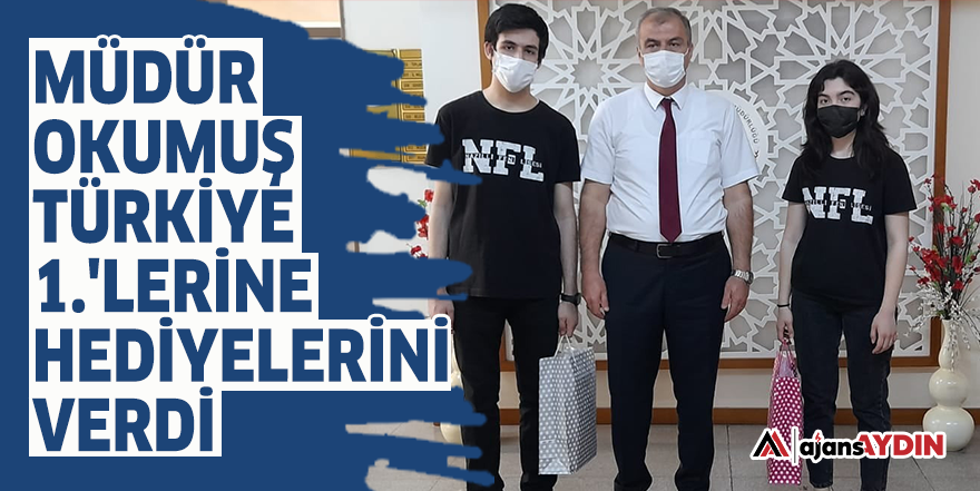 Müdür Okumuş Türkiye 1.'lerine hediyelerini verdi