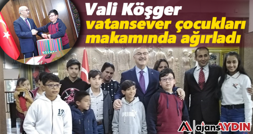 Vali Köşger,vatansever çocukları makamında ağırladı