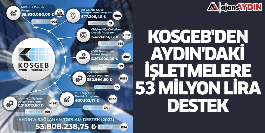 KOSGEB'den Aydın'daki işletmelere 53 milyon lira destek