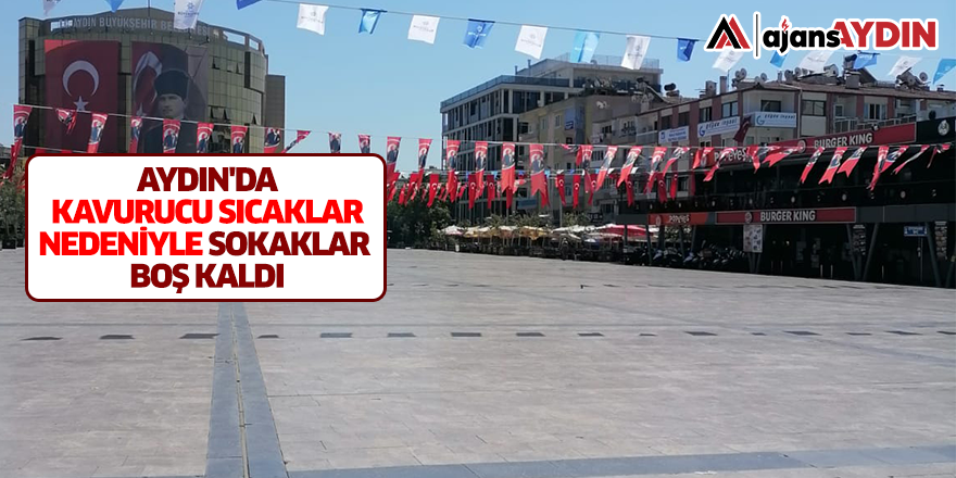Aydın'da kavurucu sıcaklar nedeniyle sokaklar boş kaldı