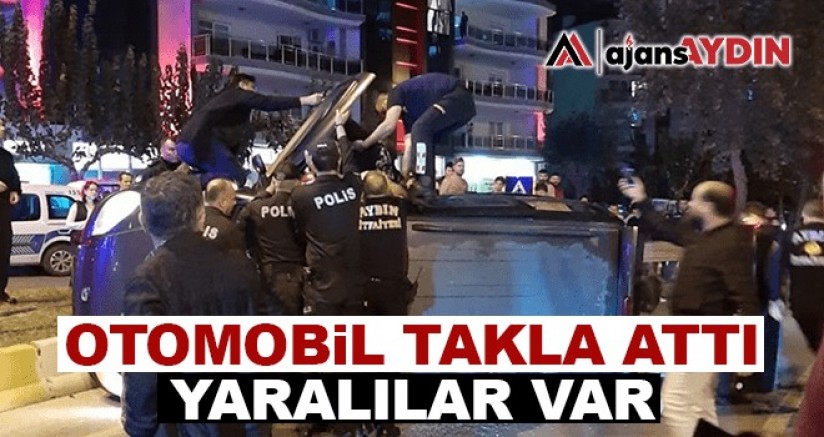 Aydın'da otomobil takla attı